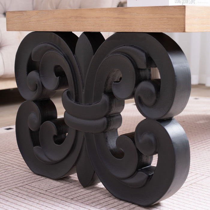 Ornate Scroll Base Coffee Table