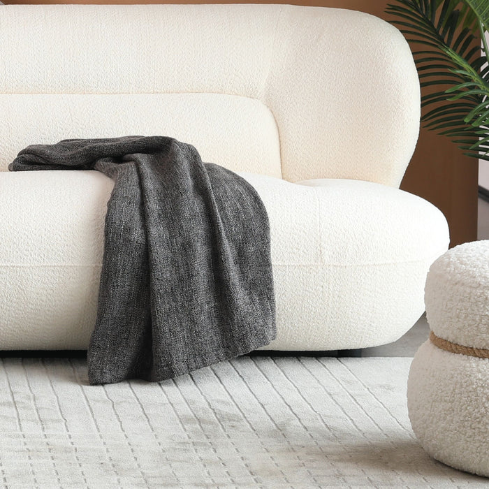 Modern Fashion Yp40116W Circular Curve Design Sofa, 4 Seater For Office & Bedroom - White