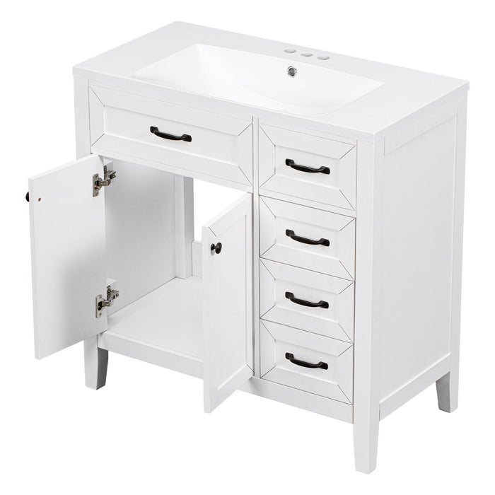 Modern Bathroom Vanity With Sink, Freestanding With Drawers And Doors