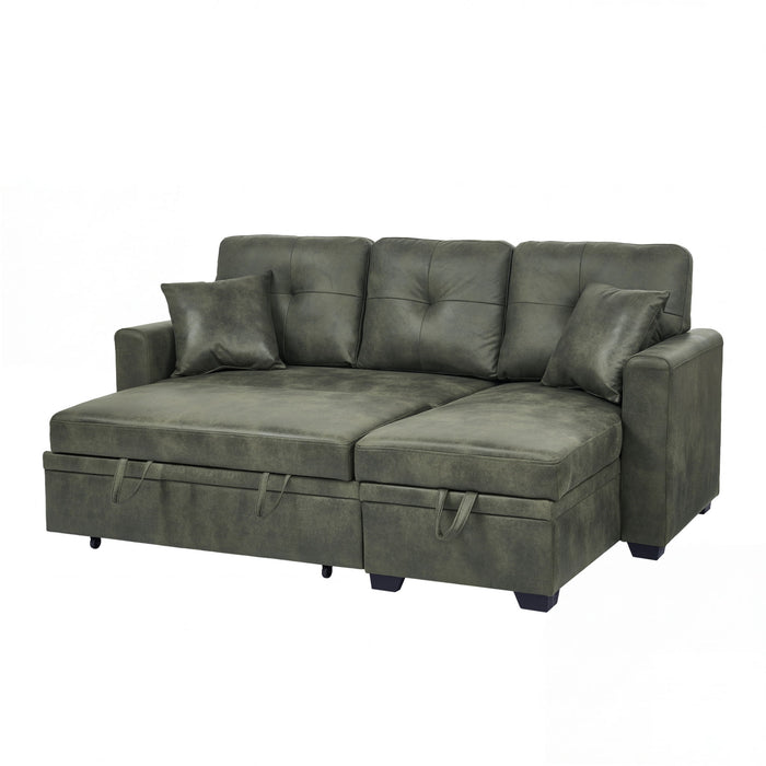 Sectional Sofa With Pull Out Bed, Reversible Chaise