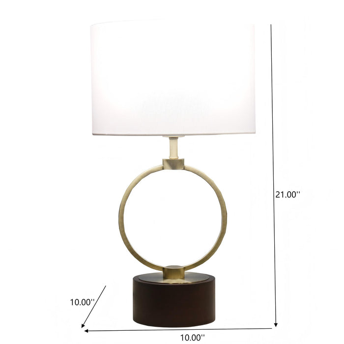 Bedroom Table Lamp With Circular Design - White