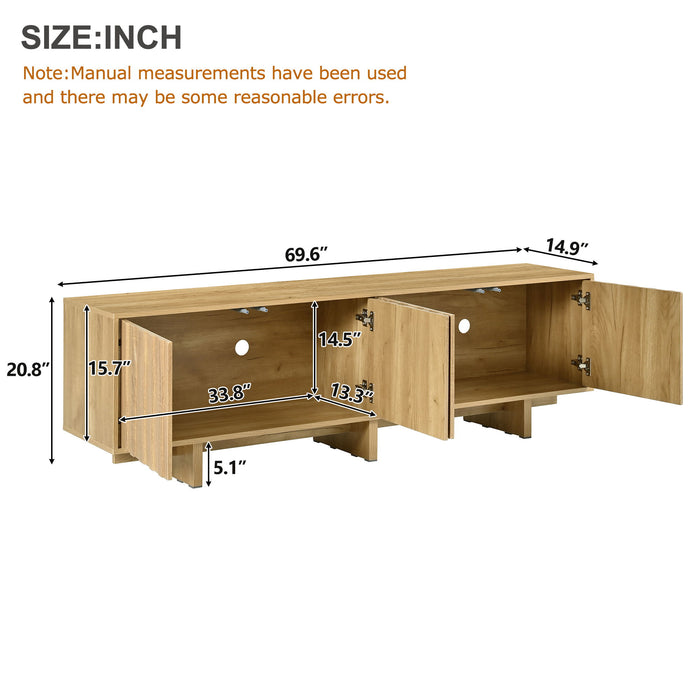 Retro Style TV Stand With Wavy Door