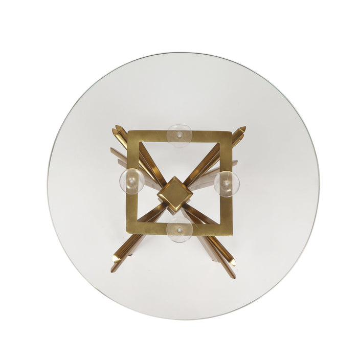 Table With Sunburst Design - Gold