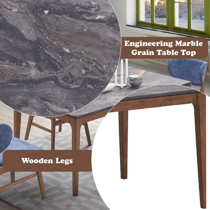 Bevis - Engineered Stone Top Dining Table - Walnut