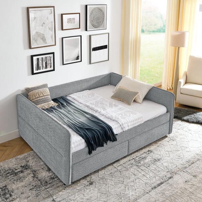 Upholstered Daybed & 2 Drawers