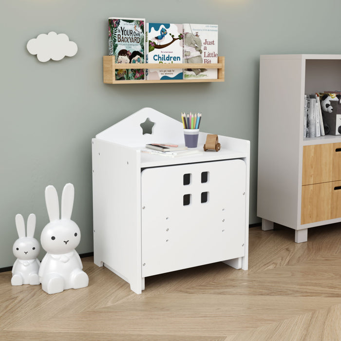 Montessori Weaning Table And Chair Set, Toddler Table With Adjustable Height - White