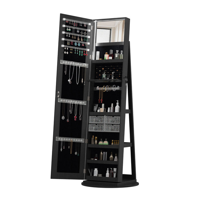 Swivel Jewelry Cabinet With Full Length Mirror