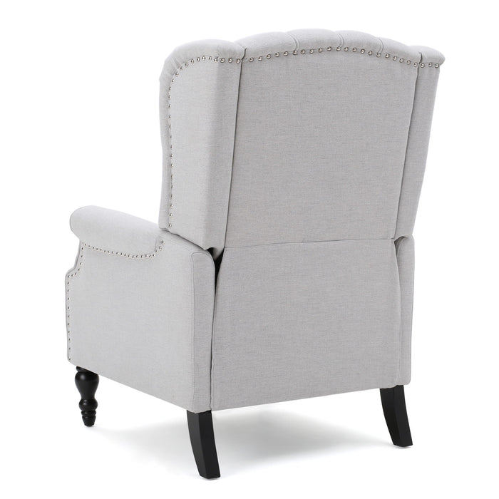 Armchair Recliner With Pushback Mechanism And Wingback Design