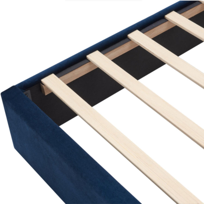 Upholstered Bed Frame With Vertical Channel Tufted Wingback Headboard