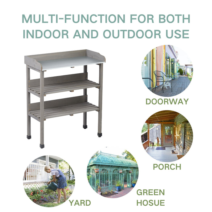 Outdoor Potting Table, 3 Tier Workbench