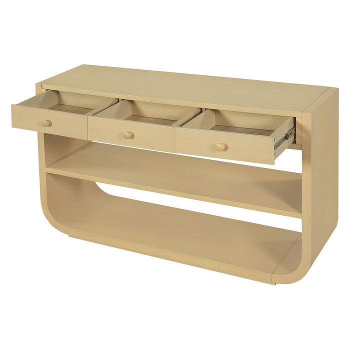 Console Table With 3 Soft Close Drawers & 2 Open Shelves