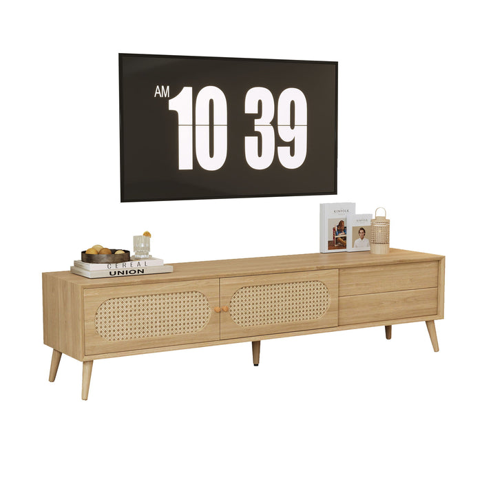 TV Stand For TVs Up To 80", Media Console, Cabinet - Natural