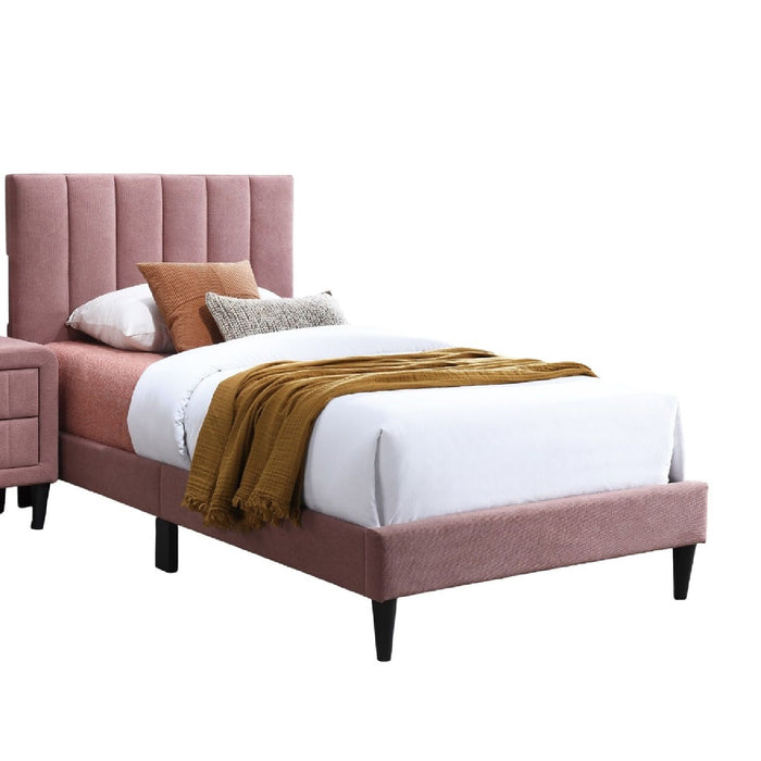 Bed With Channel Tufted Adjustable Headboard