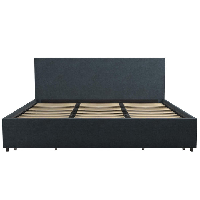Kelly - King Upholstered Bed With Storage - Navy