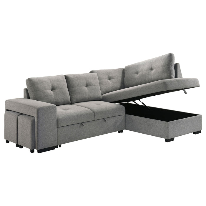 Atkinson - Sleeper Sectional Sofa With Lift Top Chaise - Gray