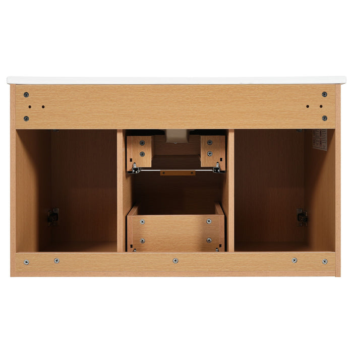 Modern Wall Mounted Bathroom Vanity, Soft Close Doors