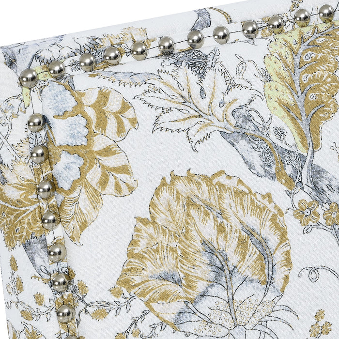 Floral Accent Armchair With Nailhead Trim