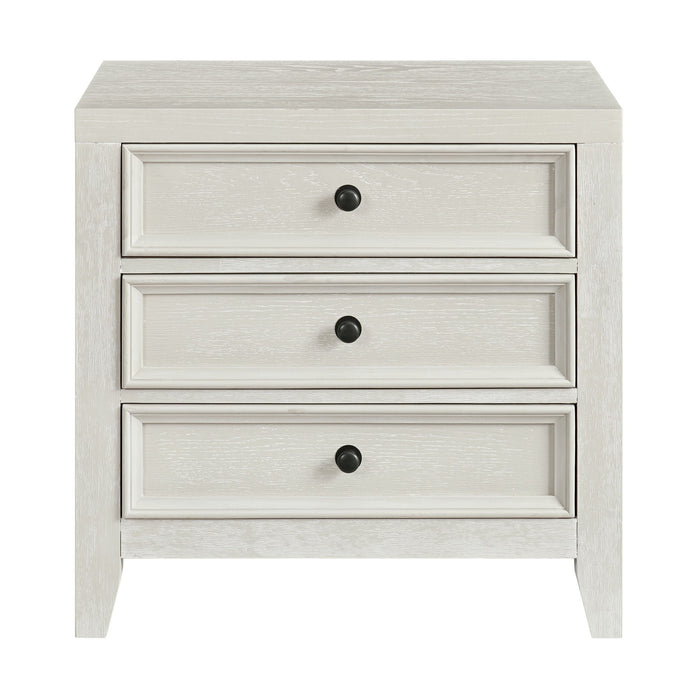 Woodinville - 3-Drawer Nightstand With USB Charging Port, Dovetail Joinery, Felt And Cedar-Lined Drawers - Gypsum Whitewash