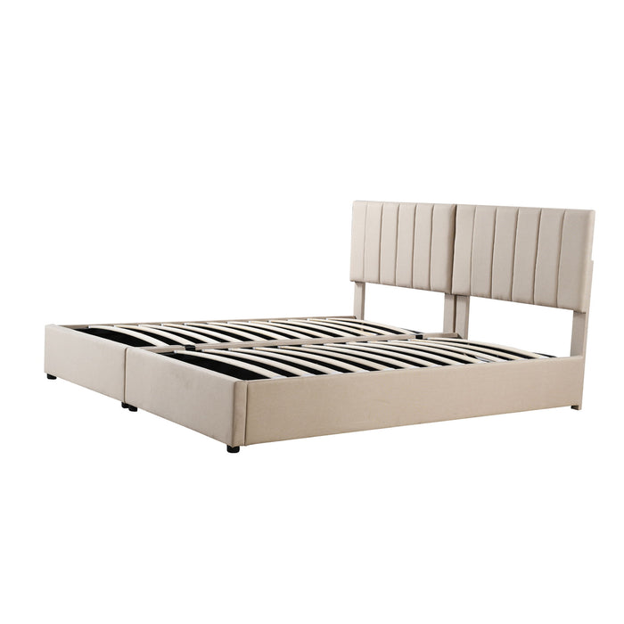 Upholstered Platform Bed With A Hydraulic Storage System
