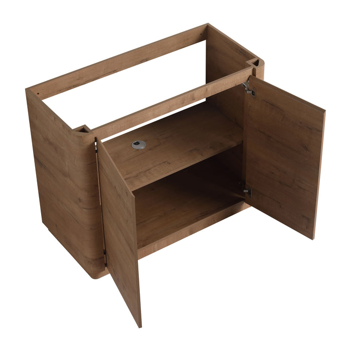 Freestanding Bathroom Vanity With Sink, 2 Small Storage Cabinets, Soft Close Doors