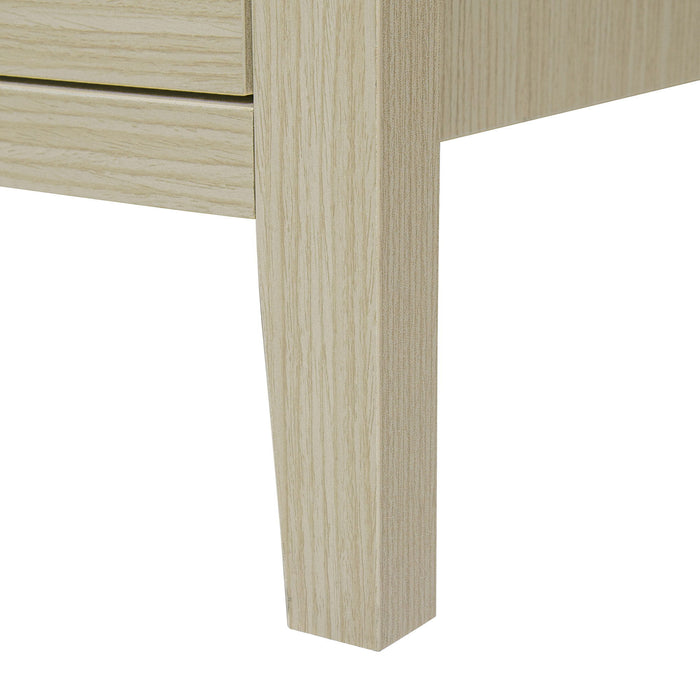 Hollowed Out Cabinet With 2 Door 3 Drawers, American Furniture, Suitable For Bedroom, Living Room, Study - Natural