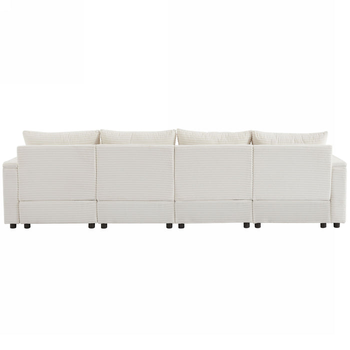 Modern Style Loveseat Sofa Sectional Sofa Couch With Storage Space, A Movable Ottoman, Two USB Ports, Two Cup Holders, A Phone Holder For Living Room