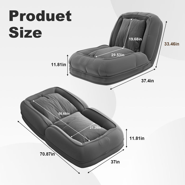 Upholstered Foldable Lazy Sofa Bed For Adults And Pets