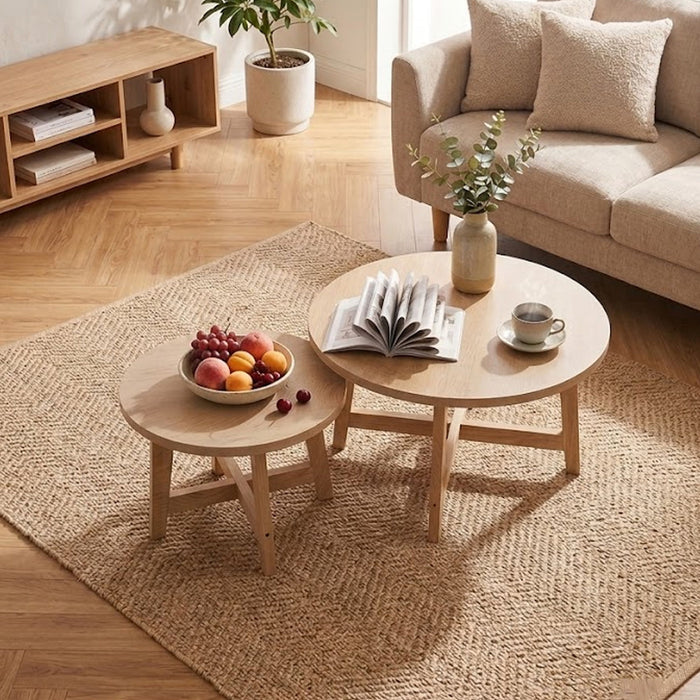 Round Nesting Stackable Tables For Living Room
