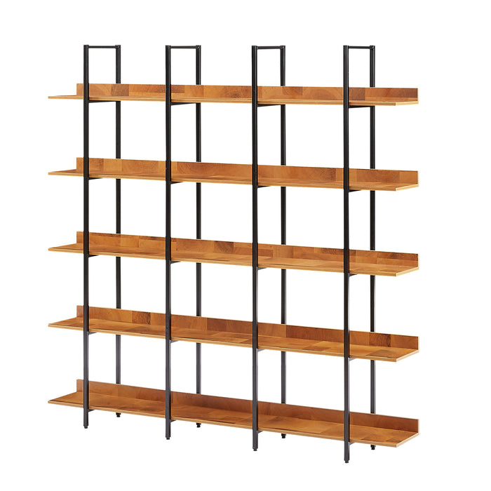 Vintage Industrial 5 Tier Open Bookcase