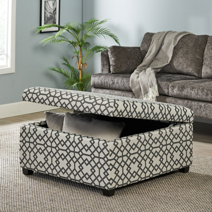 Richmond - Storage Ottoman With Unique Pattern And Ample Storage - Gray