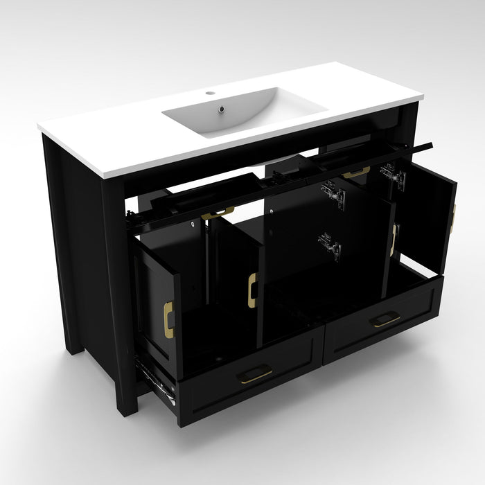 Bathroom Vanity With Sink Combo, 4 Soft Close Doors And 4 Drawers