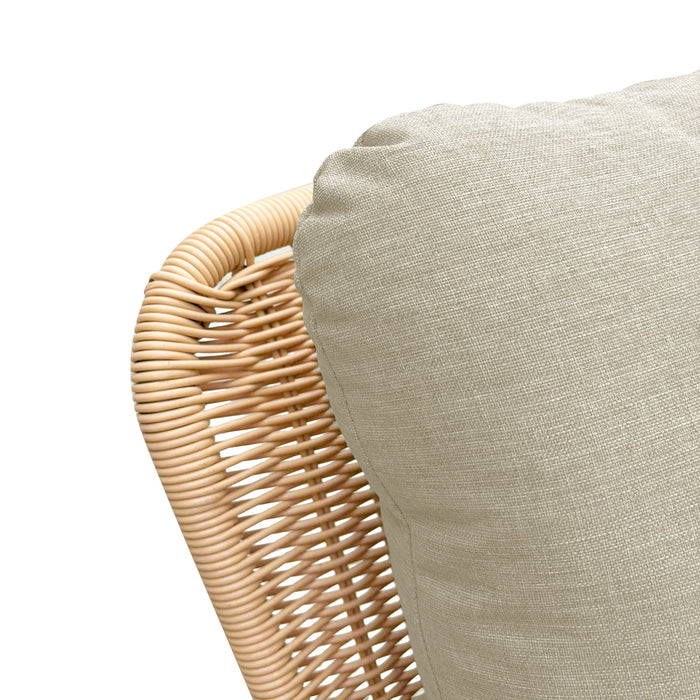 Contemporary Minimalist Wicker Rocking Chair With Soft Polyester Cushions