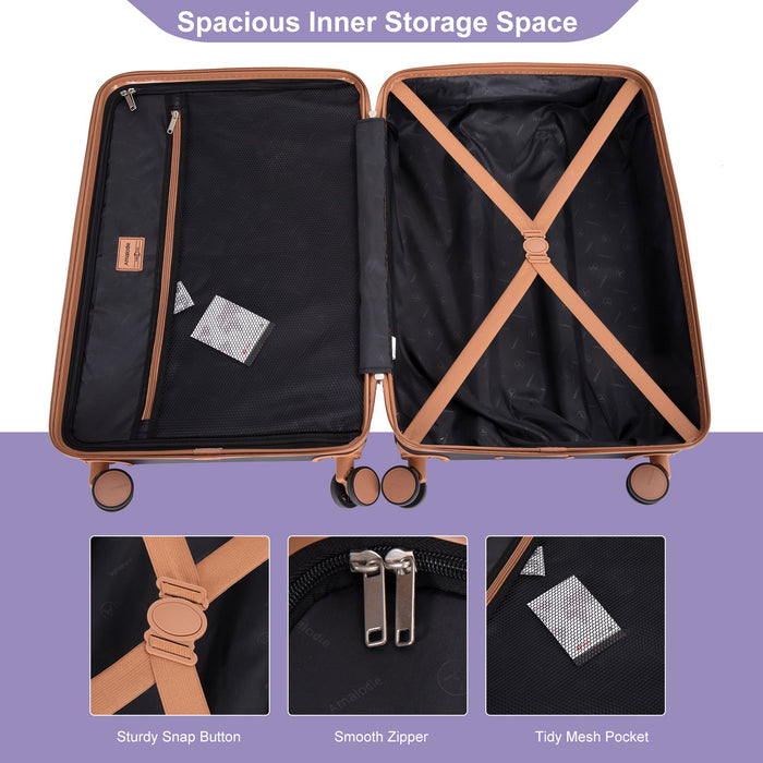 5 Piece Set Hard Case Spinner Wheels Luggage Sets With Tsa Lock