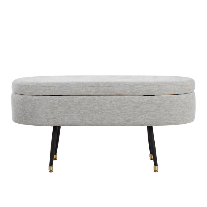 Harvey - Contemporary Storage Bench - Black / Light Gray