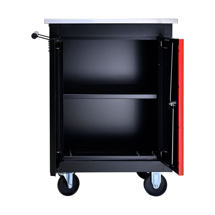 Double Door Clapboardl Multi Function Tool Cart - Black / Red