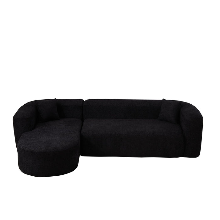 L - Shape Boneless Cloud Couch With 2 Throw Pillows For Living Room