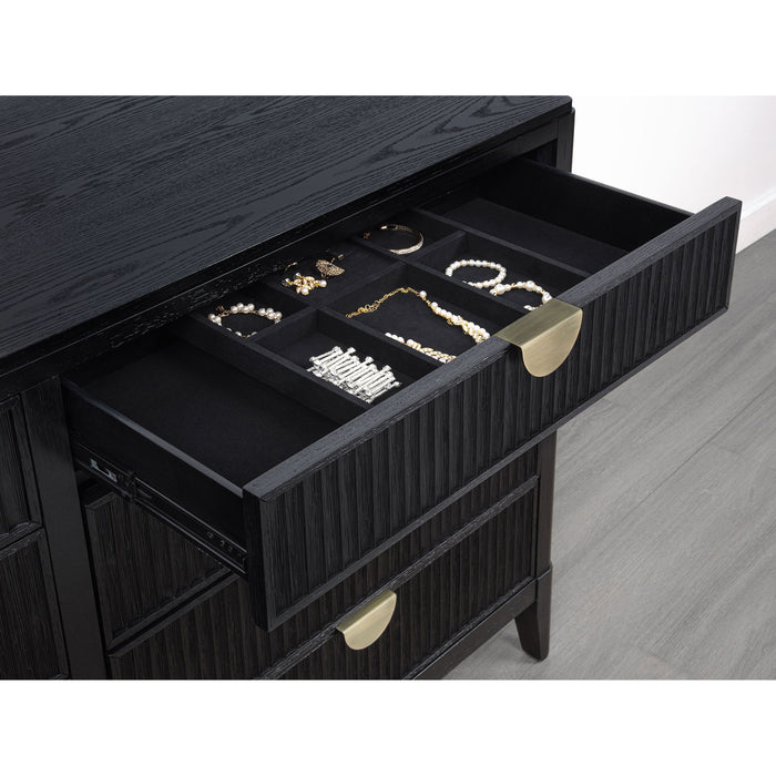 Ennis - 8 Drawer Dresser With Mirror - Black