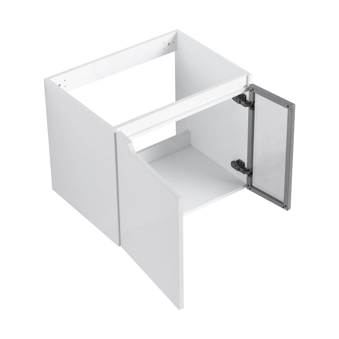 Wall Mounted Bathroom Vanity With Sink, 2 Soft Close Doors, Cabinet & Half Door