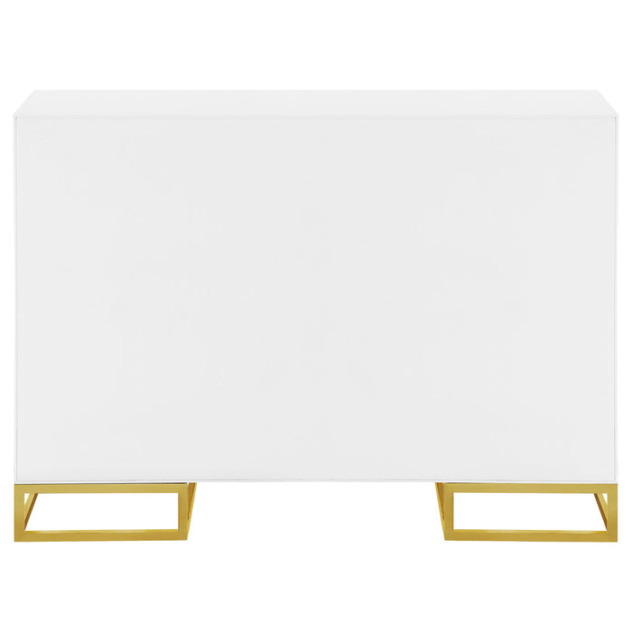 Synchrony - 2 Door Accent Cabinet With Art Deco Trim - White