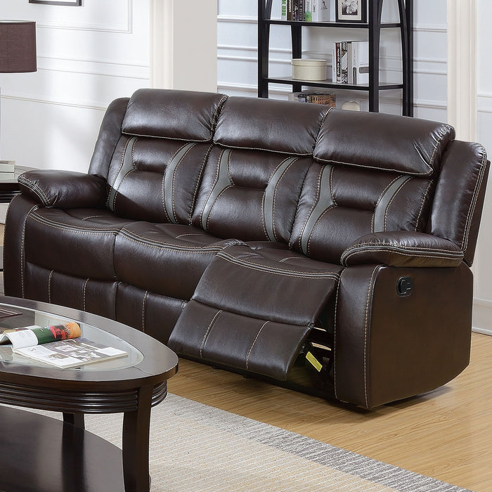 Modern Reclining Sofa With Pillow Arms And Headrest
