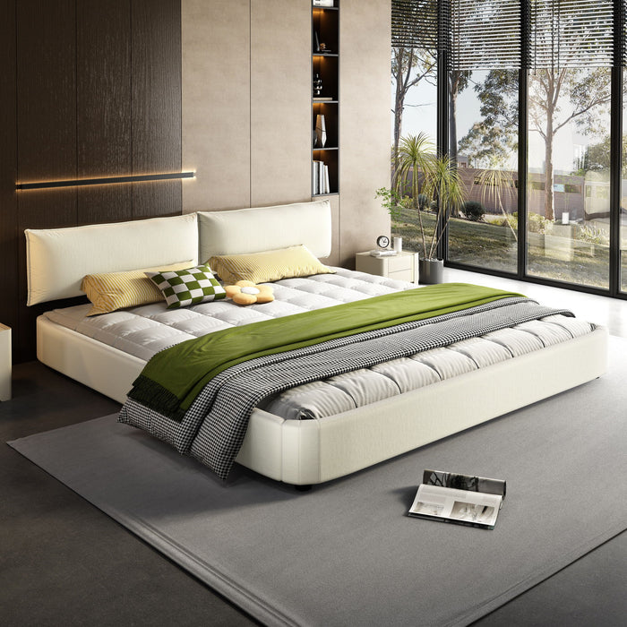 Cloud Bed Frame With Oversized Padded Movable Headboard