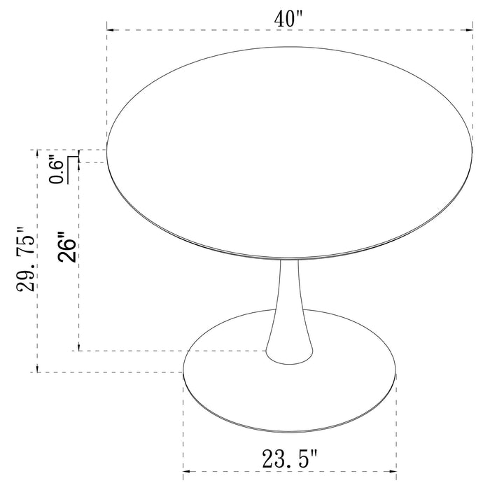 Round Dining Table With Pedestal Base - White