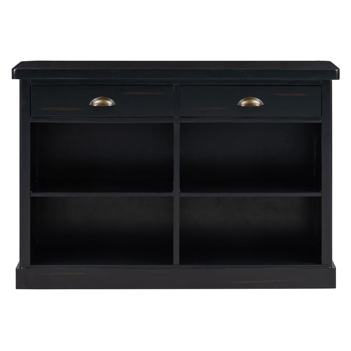 Console Table With 2 Drawers And Open Shelves