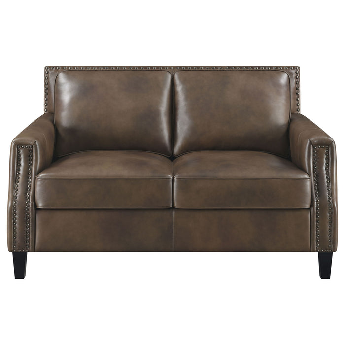 Gunderson - Loveseat With Recessed Arms - Brown