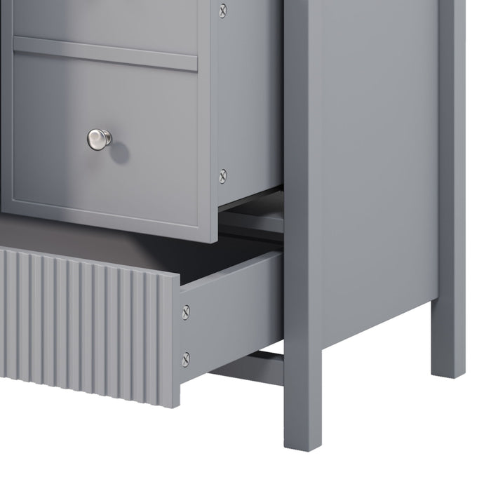 Bathroom Vanity With Separate Sink, Soft Close Doors And 4 Drawers