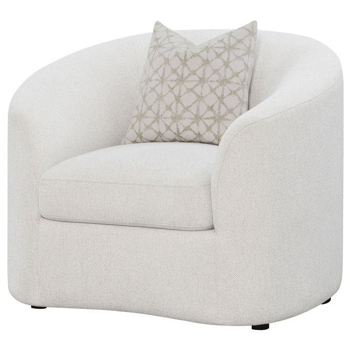 Rory - Sloped Arms Chair With Pillow - White