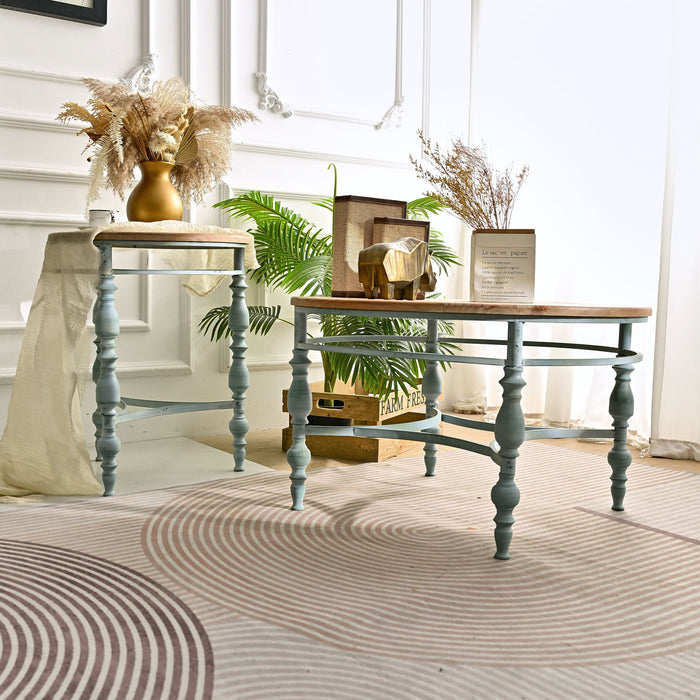 Round Top Carved Table For Living Room
