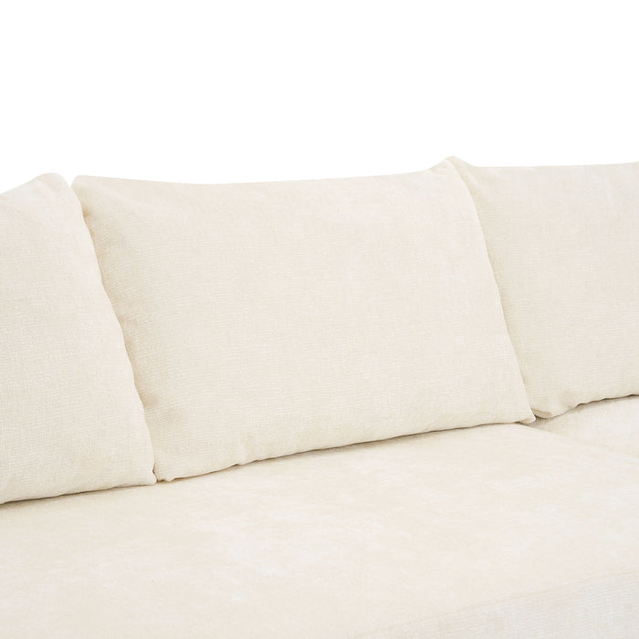Modular Cloud Sectional Sofa Set, U-Shaped Upholstered Couch With Deep Seat