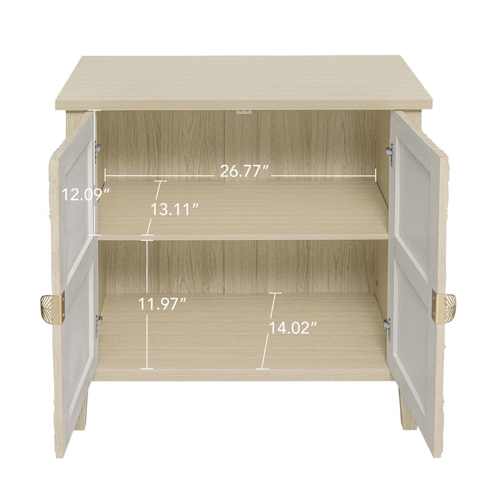 2 Door Cabinet, American Furniture, Suitable For Bedroom, Living Room, Study - Natural