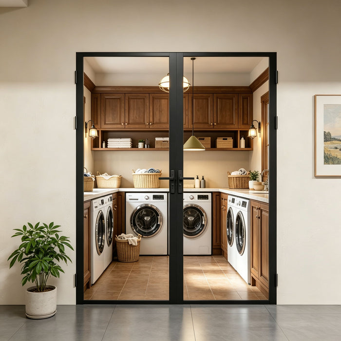 Door Slab Frame Door For Closet Pantry - Black